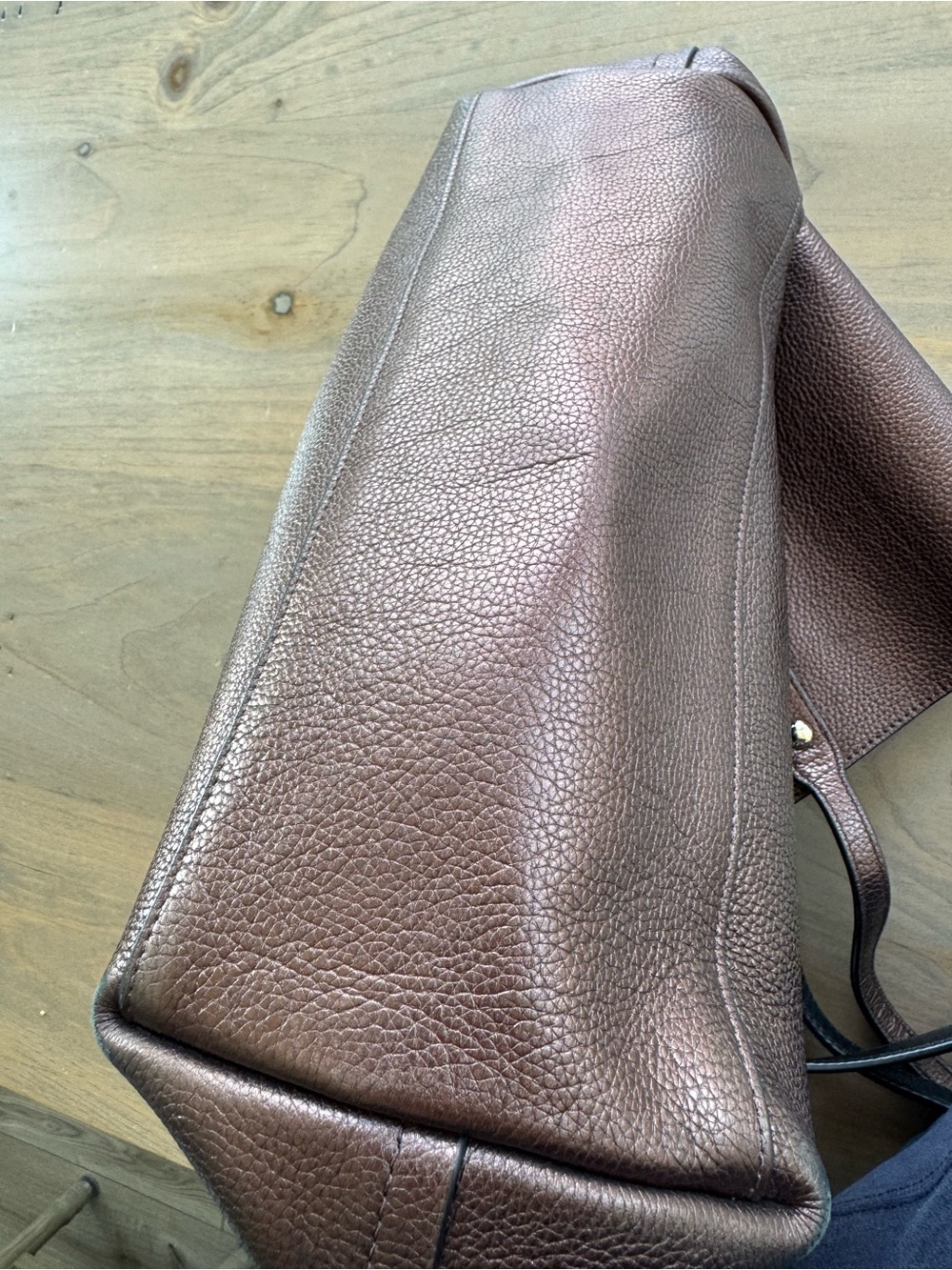 Coach Pebbled Leather Market Tote Bag in Burgundy - Picture 10 of 13